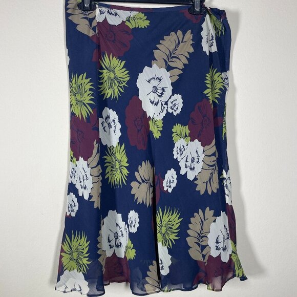 Pendleton Dresses & Skirts - Pendleton Women's Midi Navy Floral Fit & Flare Skirt Size: 12